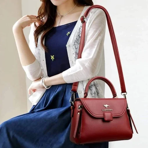 High Quality Kangaroo Original Hand & Shoulder Bag(Maroon Colour) - Image 2