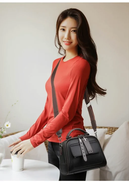 Luxury Design Genuine Soft Leather Handbag(Black Colour) - Image 2