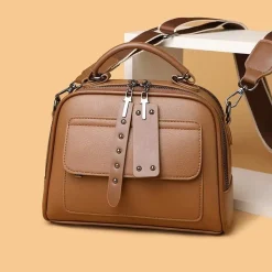 Luxury Design Genuine Soft Leather Handbag(মিষ্টি ব্রাউন কালার)