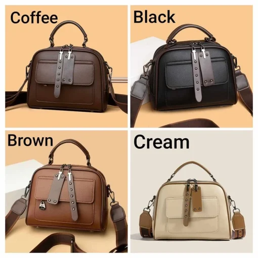 Luxury Design Genuine Soft Leather Handbag(মিষ্টি ব্রাউন কালার) - Image 6