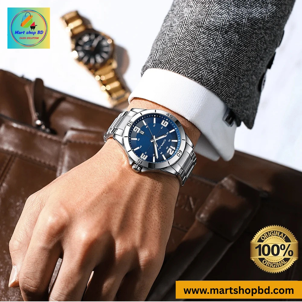 CRRJU 5003 Man’s Premium Waterproof Watch-Silver Blue - Image 4