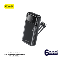 Awei PA‑93 20000mAh 22.5W Fast Charging with Built‑in Dual Cables