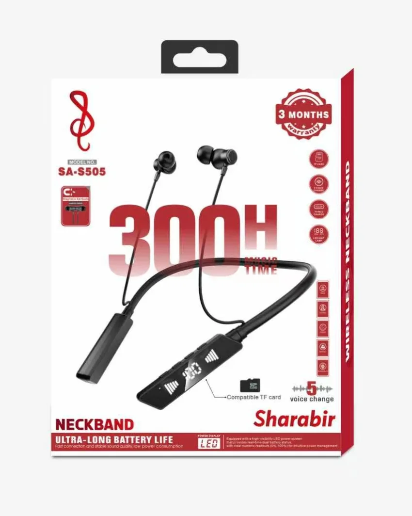 Sharabir Neckband SA-S505 || 300Hours Backup